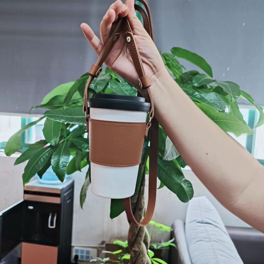 Amazon.com: Surakey Coffee Cup Holder Crossbody Coffee Cup Sleeve